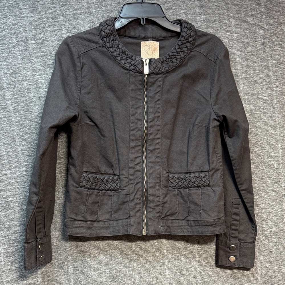 Chic Grey Zip Utility Jacket